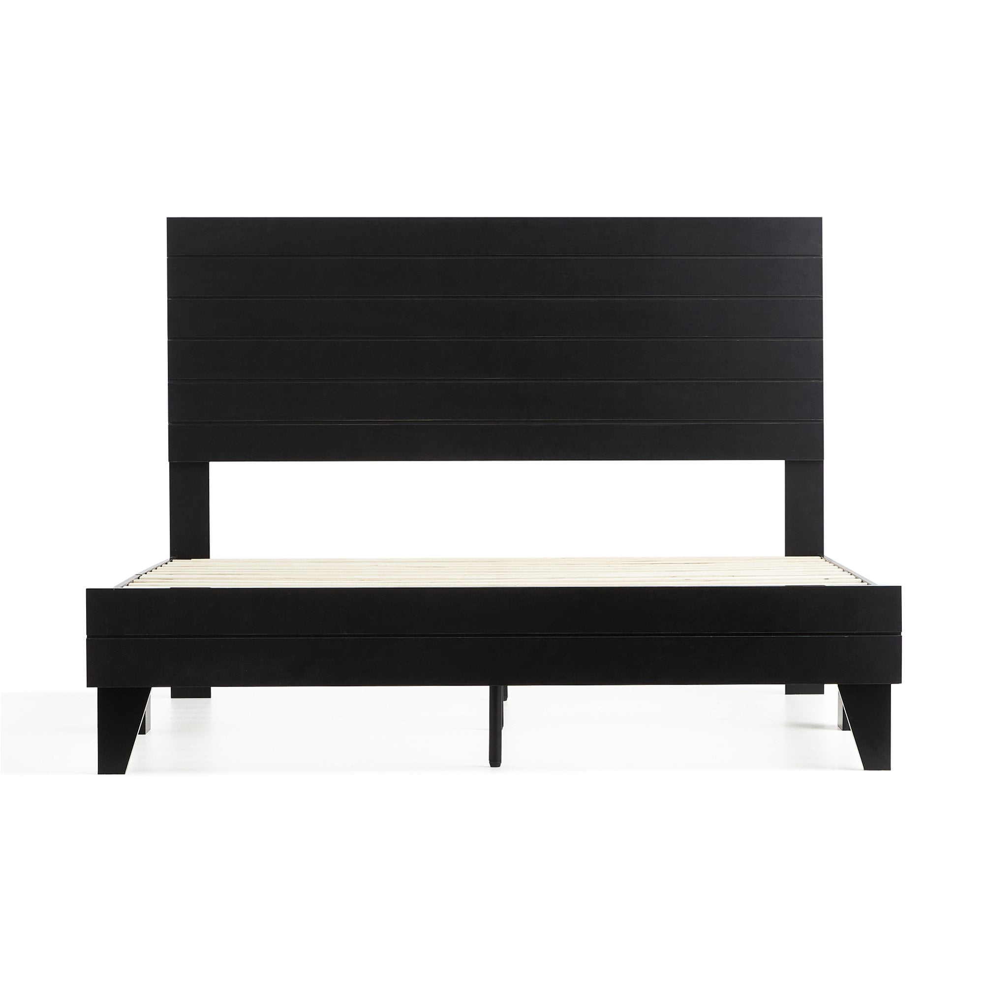 Rest Haven Shadowood Shiplap Platform Bed, Queen, Black