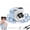 Blue, variant on Mini Camera Shaped Portable Fan with Lanyard: 199-Speed Turbo Cooling, Bladeless, LED Display, USB Rechargeable for Travel & Office