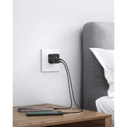 USB Charger, Anker 2-Pack Dual Port 12W Wall Charger Adapter, USB Charger Block with Foldable Plug, Charging Box Brick, Cube for iPhone 14 13 12 11 Pro Max, Galaxy S22 S21 Note 20, HTC, LG (Black)