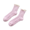thumbnail image 1 of Sonducket Cálido invierno MiddleTube calcetines mujeres lindo elástico Coral terciopelo calcetines interior piso toalla calcetines transpirables Medias Violeta NO4, 1 of 8