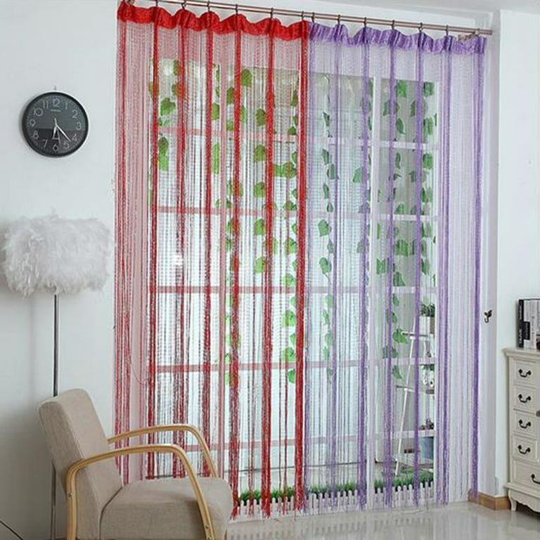 White Color Beautiful Polyester Home Door Threads String Curtain Pack of 1