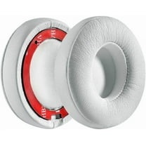 Replacement Memory Foam Ear Pads for Beats Headphones, Leather-Covered Ear Cushions Compatible for Solo 2 & 3 Wireless On-Ear Headphones (White)