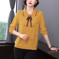 thumbnail image 2 of Camiseta de manga larga para mujer de mediana edad y mayores de otoño e invierno, moda para mamás de 40 a 50 años, camiseta de estilo occidental para primavera y otoño, 2 of 5