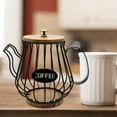 thumbnail image 4 of Elegant Coffee Pods Holder Wire Construction Wooden Base Espresso Pod Storage Basket Kitchen Countertop Organizer, 4 of 12