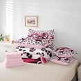 thumbnail image 6 of Feelyou Bling Bow-tie Comforter Set 7pcs, Pink Fashion Leopard Print Full Bedding Set, 6 of 8