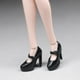 thumbnail image 3 of Zapatos de muñeca BJD Hugo tacones altos juguete simulación Mini Accesorios encantadores negro 1/6, 3 of 8