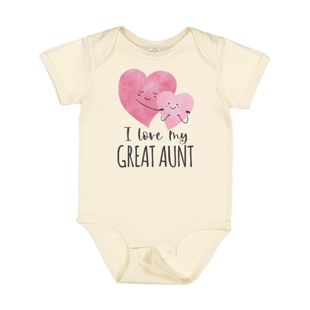 

Inktastic I Love My Great Aunt Two Hugging Hearts Gift Baby Boy or Baby Girl Bodysuit
