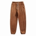 thumbnail image 2 of Blmnix Low Waisted Men Pants Baggy Corduroy Pants Lounge Pants Palazzo Sweatpants Taper Cropped Brown Mens Pants Casual,XL, 2 of 9