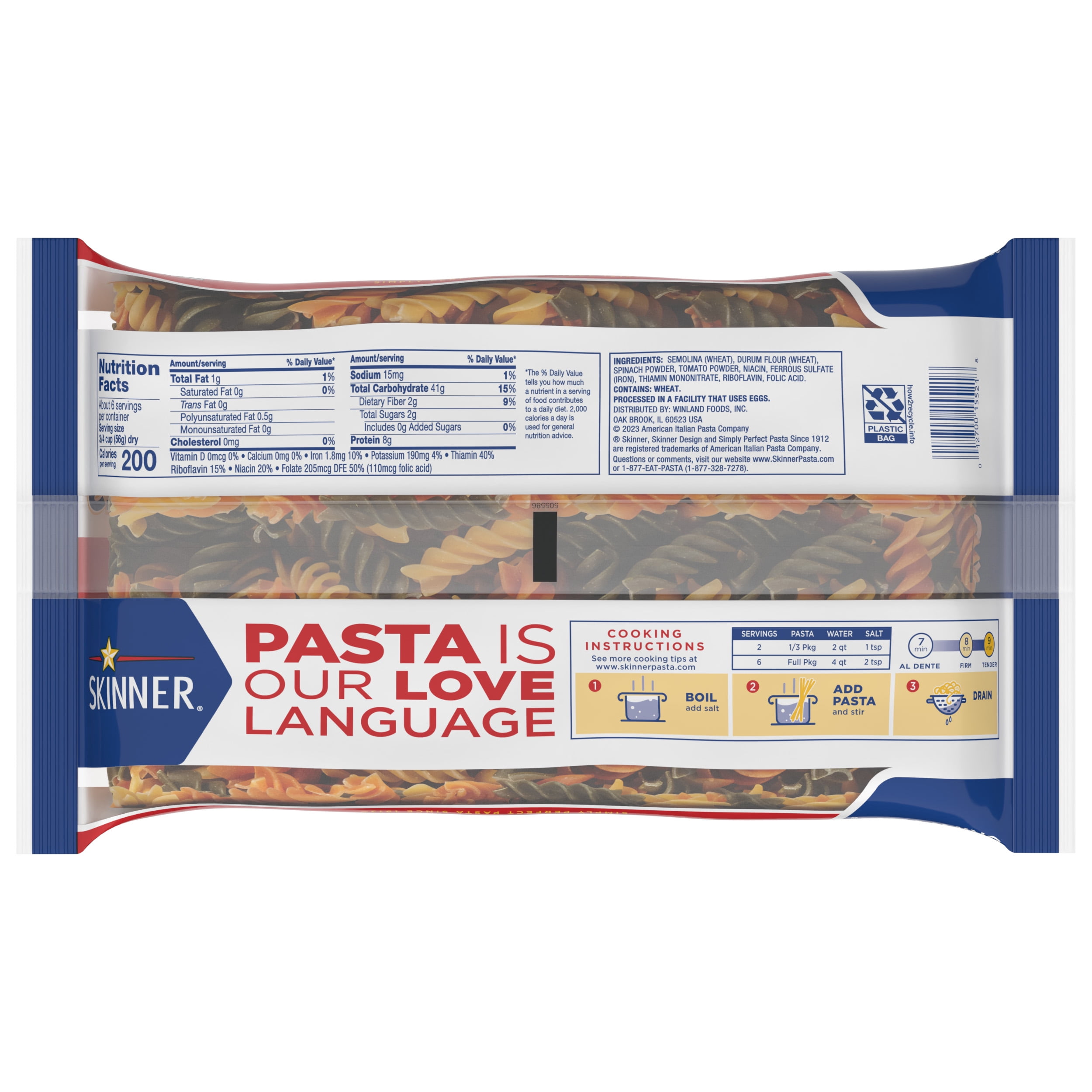 (6 pack) Skinner 12 oz Garden Rotini Pasta