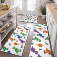 thumbnail image 2 of White Dinosaurs Trees Text Pattern Kitchen Rugs Sets Of 3,Kitchen Runner Rugs Non Skid Washable,Decorative Kitchen Floor Mats for Kitchen,Sink,Laundry,17"x30"+ 17"x47" + 17"x59", 2 of 6