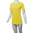 thumbnail image 5 of A2Y Women's Basic Solid Premium Cotton Short Sleeve Crew Neck T Shirt Tee Tops Yellow S, 5 of 5