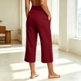 thumbnail image 5 of Drovellove Women's Plus Size Cropped Pants with Pockets - Loose Straight Leg Yoga Pants, Soft Stretchy Casual Pants for Lounging, Weekend Errands, or Relaxed Office Days, 5 of 8