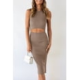 thumbnail image 2 of Vestido PRETTYGARDEN Midi Camel Ajustado sin Mangas con Corte S, 2 of 5