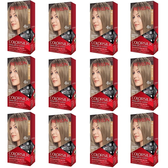 Pack of (12) Revlon ColorSilk Permanent Color, Dark Ash Blonde 60