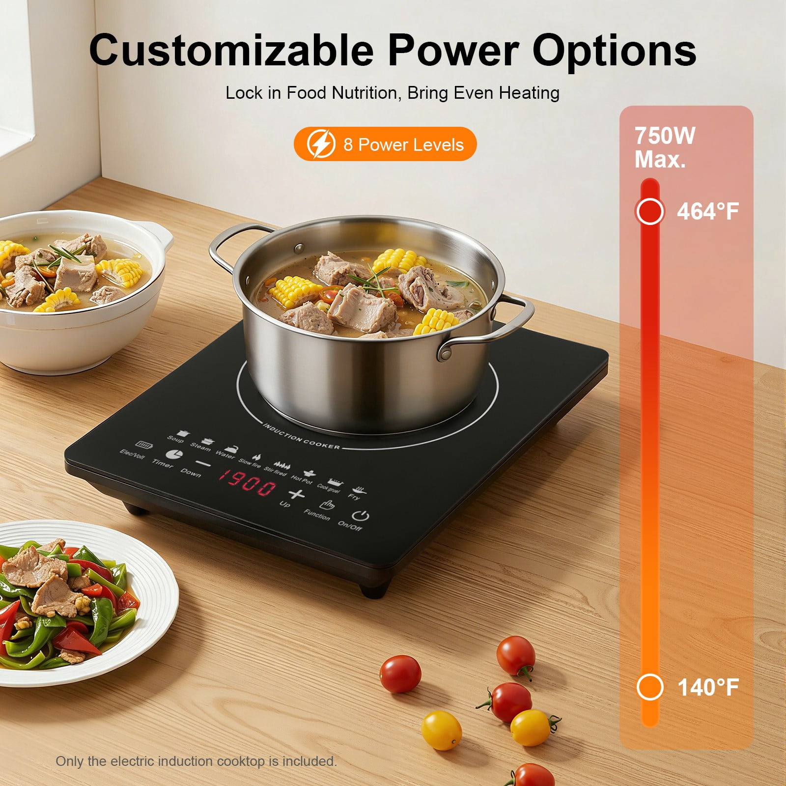 2200W  Portable Kitchen Countertop Induction Cooktop Burner Electric Hot Stove