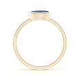 thumbnail image 2 of ANGARA Natural East-West Bezel-Set Oval London Blue Topaz and Diamond Ring in 14K Yellow Gold for Women (Size-7x5mm) | November Birthstone Jewelry for Women | London Blue Topaz Ring (Ring Size - 4), 2 of 10