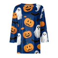 thumbnail image 4 of Womens 3/4 Sleeve Tops Halloween Crewneck Print Causal Loose Fit Three Quarter Sleeve T Shirts Green 2XL, 4 of 5