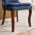 thumbnail image 6 of Lumen Modern Upholstered Chenille Dining Chairs with Nailhead Trim, Rubberwood, Blue, Set of 2, 6 of 11