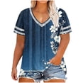 thumbnail image 2 of Plus Size Tops for Women Short Sleeve T Shirt Casual Summer V Neck Tunics Tees XL-6XL, 2 of 6