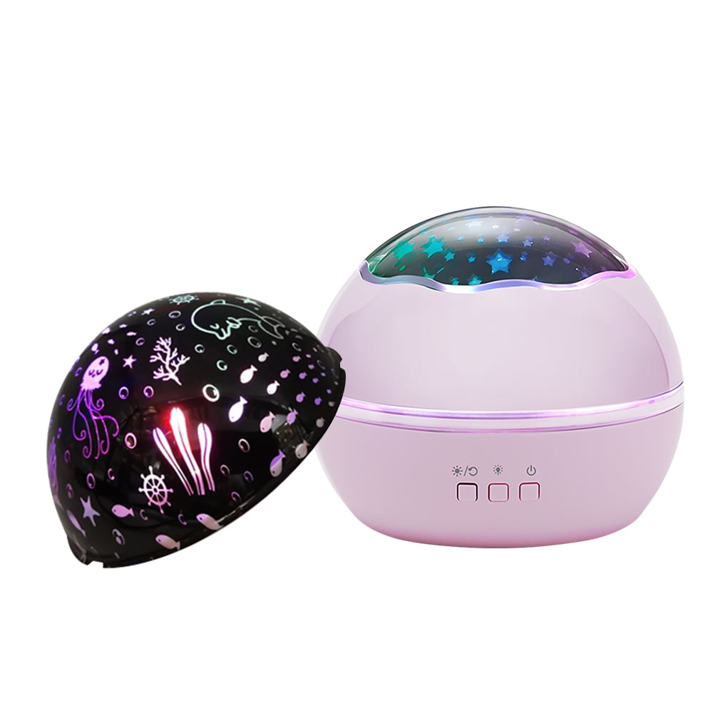 Night Light Projector 360° Rotating Projector Lamp with Star & Undersea