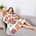 thumbnail image 5 of Oversized Wearable Blanket Hoodie,Colorful Strawberry Plants Fruit Leaf Sherpa Blanket Hoodie with Super Pockets,Super Warm Fuzzy Pullover for Women & Men, 5 of 6