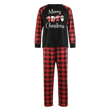 

One Opening Christmas Pajamas Set Family Outfits Plaid Parent-child Sleepwear