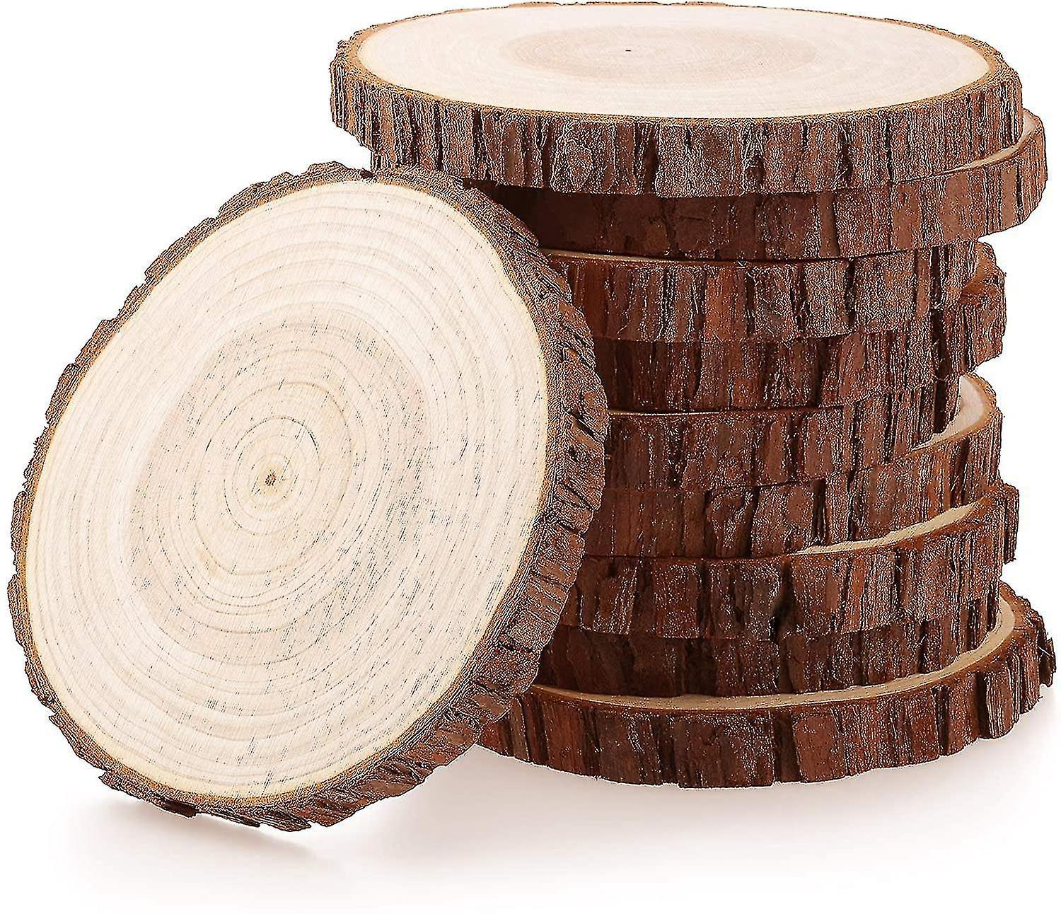 Lishi 20pcs Unfinished Wooden Log Discs, 9-10cm, DIY Crafts