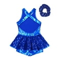 thumbnail image 4 of JanJean Girls Sparkle Dance Clothes for Jazz Latin Hip Hop Ballet Ballroom Dance Costume Backless Royal Blue 6, 4 of 7
