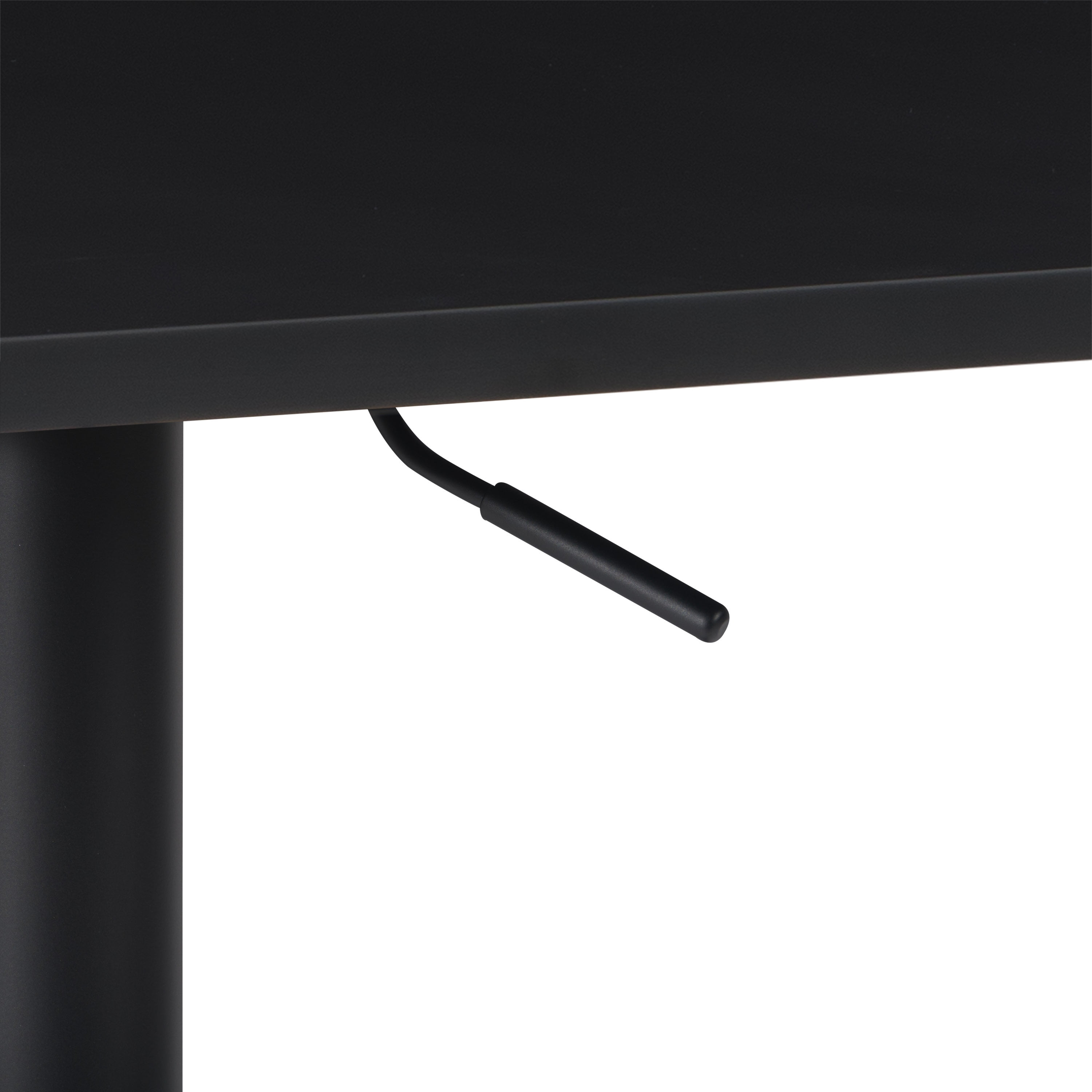 CorLiving Maya Square Engineered Wood Top Adjustable Height Swivel Bar Table with Metal Pedestal Base, Chrome/Black