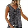 thumbnail image 2 of QLEICOM Women's Paisley Printed Pleated Sleeveless Tunic Tank, Casual Flare Tunic Top, V Neck Print T Shirts Floral Side Split Tanks, Plus Size Vests Tops, Tees & Blouses S-7XL, 2 of 5