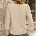 thumbnail image 7 of Babysbule Womens Tops Long Sleeve Fashion Women Solid Color Casual Round Neck Lace Stitching Long Sleeve Shirts Blouses Tops, 7 of 7