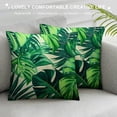 thumbnail image 3 of Nawypu  Spring Summer Tropical Green Leaf Throw Pillow Covers Vintage Palm Banana Leaves Pillowcases Hidden Zipper Home Sofa Cushion Decorative Pillowcase (PB-Green), 3 of 5