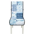 thumbnail image 7 of TSOVTHRID Blue Floral Patchwork Print Quilted Dining Chair Cushion Cover Non-Slip Water Resistant Chair Covers with Elastic Band Soft Seat Slipcovers for Home, Restaurant, Set of 2, 7 of 7