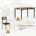 thumbnail image 3 of 5 Piece Dining Table Set, Dining Table and Chairs Set for 4, Kitchen Table Set for Dining Room Kitchen Apartment, Brown, 3 of 7