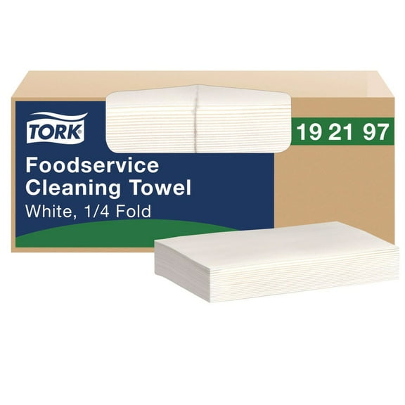 Tork 192197 1-Ply 5 x 10.75 Foodservice Cleaning Towel - White (1/Carton)