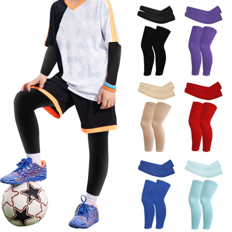 5 Pairs Kids Arm Sleeves – UV Sun Protection, Cooling Compression Sleeves For Baseball, Football & Outdoor Sports – Ages 4-7