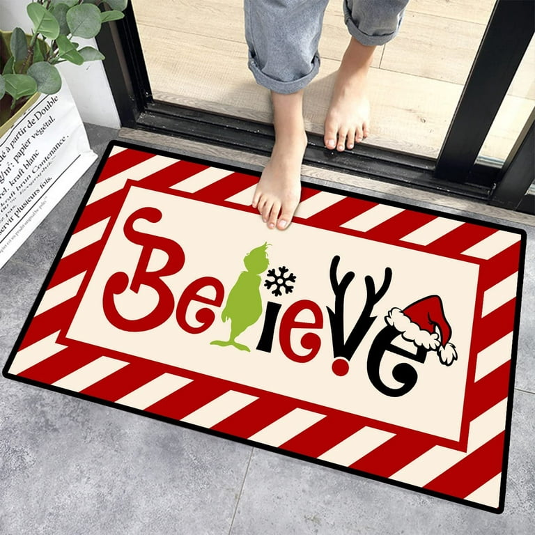 Christmas Door Mat Winter Holiday Doormat Indoor Outdoor Entrance