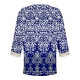 thumbnail image 5 of ZHUGeLI Fashion Women's Summer V-Neck 3/4 Sleeve Lace Print Casual T-shirt Blouse Up to 50% off Clearance, 5 of 5