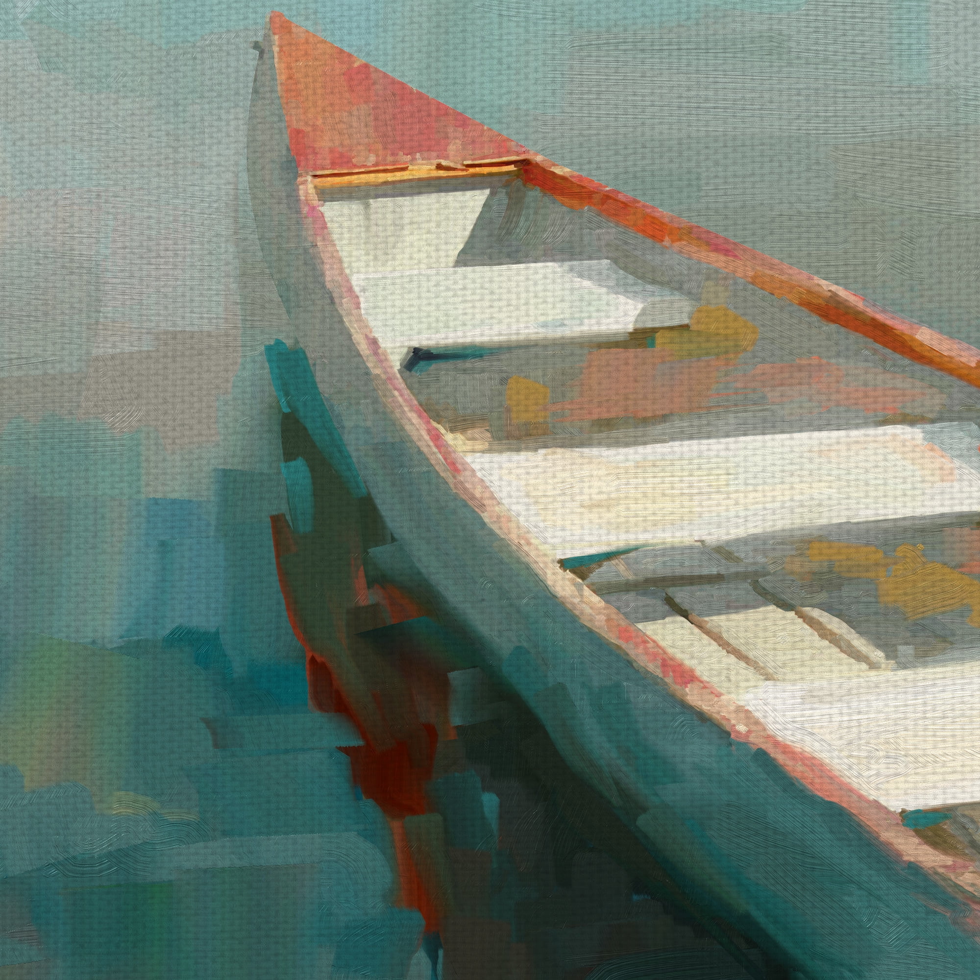 Masterpiece Art Gallery Coral Canoe I By Studio Arts Canvas Art Print 24" x 36"