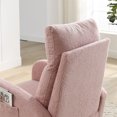 thumbnail image 5 of Modern Accent Rocking Chair with Two Side Pocket, High Backrest Living Room Lounge Armchair with Padded Back Cushion and Solid Wood Base for Home Office, Pink, 5 of 7