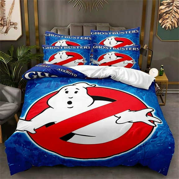 Boys Girls Ghostbusters Bedding Set 3 Pieces Soft and Lightweight Duvet Cover Set with 2 Pillow Shams