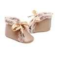 thumbnail image 3 of Douhoow Baby Girl Winter Snow Boots Lace-Up Non Slip Flat Shoes First Walkers, 3 of 5