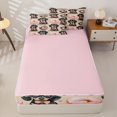 thumbnail image 4 of Manfei Kawaii Bow Dalmatian Zipper Full Size Comforter Sets with Fitted Sheet and 2 Pillowcases, Pink Donut Cake Zipper Bedding Set, Pink Brown, Pink Reversible, 4pcs, 4 of 7