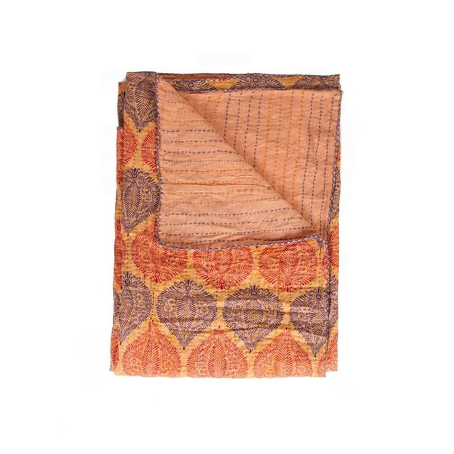 KANTHA COTTON THROW BLANKET 50" X 70"