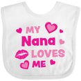 thumbnail image 3 of Inktastic Valentine's Day My Nana Loves Me Hearts and Lips Boys or Girls Baby Bib, 3 of 4