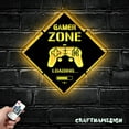 thumbnail image 4 of Craftnamesign Game Zone Metal Wall Art LED Light, Gamer Sign, Video Game Room Decor, Gamer Gifts, 4 of 5