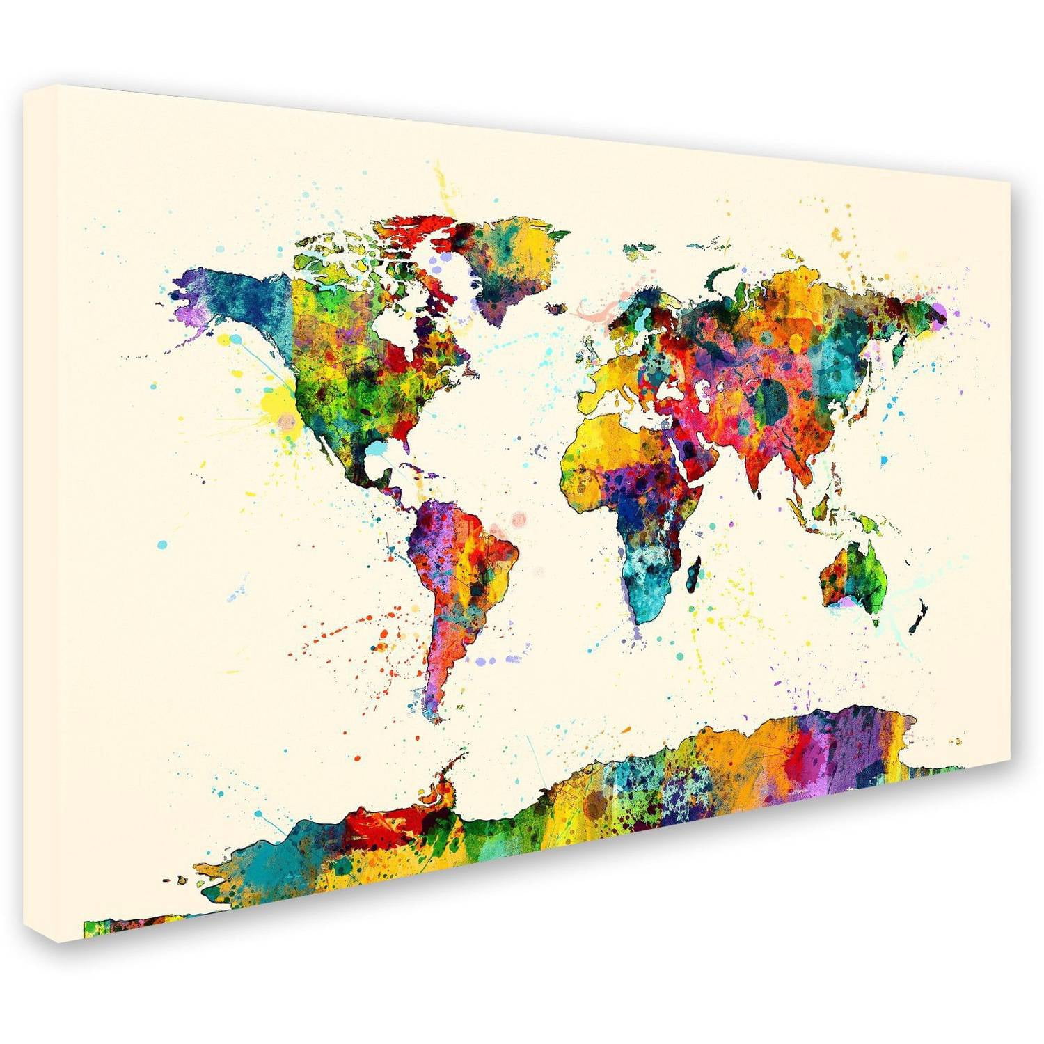 Trademark Fine Art "Map of the World Watercolor II" Canvas Art by Michael Tompsett