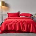 thumbnail image 1 of Red Luxury Silk Bedding Set, 1 of 5