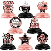 GotGala 8 PCS CORNET Retirement Party Decorations Happy Retirement Honeycomb Centerpieces Rose Gold Retirement Table Topper for Man and Women Retirement Party Supplies Photo Prop