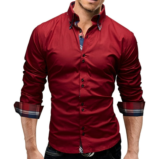 Camisa Negra Outfit Camisa Vinotinto Hombre Corbata Camisas Para